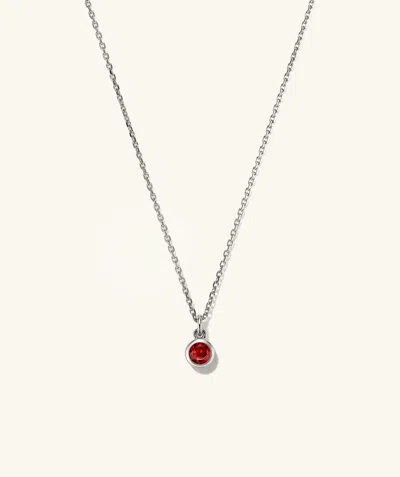 Mejuri Sia Birthstone Pendant Necklace In Metallic