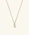 Mejuri Sia Birthstone Pendant Necklace In White