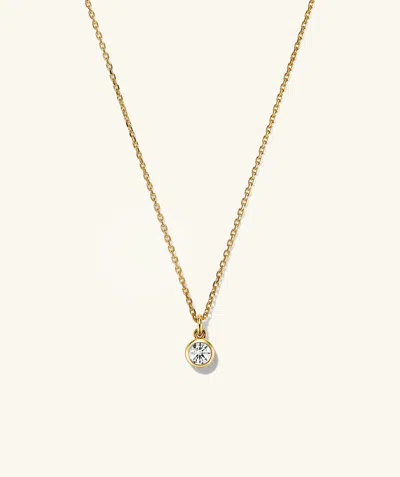 Mejuri Sia Birthstone Pendant Necklace In White