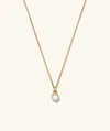Mejuri Sia Birthstone Pendant Necklace In White