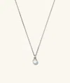 Mejuri Sia Birthstone Pendant Necklace In White