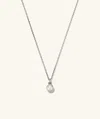 Mejuri Sia Birthstone Pendant Necklace In White