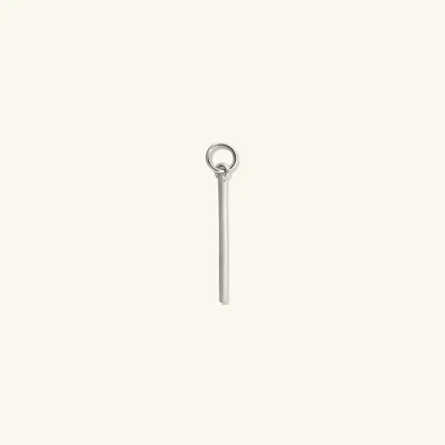 Mejuri Single Bar Hoop Charm White Gold In Silver