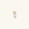 Mejuri Single Diamond And Pearl Hoop Charm In Yellow
