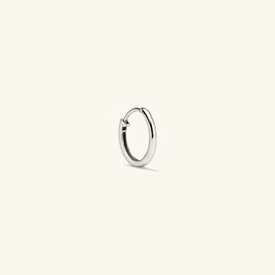 Mejuri Single Easy Huggie Hoop White Gold In Silver