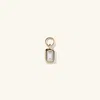 Mejuri Single Emerald Cut Gemstone Hoop Charm White Topaz In Yellow