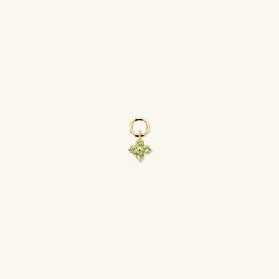 Mejuri Single Gemstone Cluster Hoop Charm Peridot In Yellow