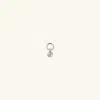 Mejuri Single Mini Gemstone Hoop Charm Diamond White Gold In Silver