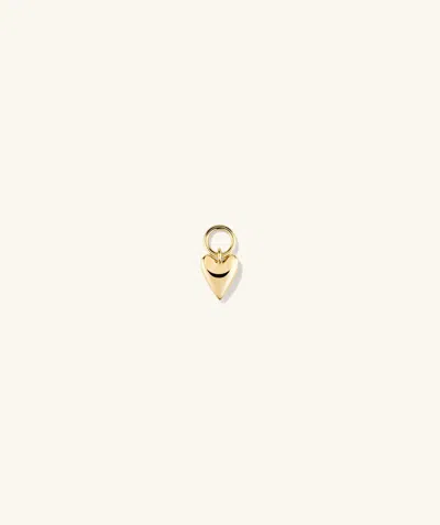 Mejuri Single Mini Heart Hoop Charm In Yellow