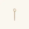 Mejuri Single Pave Diamond Bar Hoop Charm In Yellow