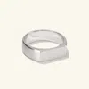 Mejuri Slim Rectangular Signet Ring In White