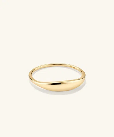 Mejuri Slim Signet Ring In Yellow