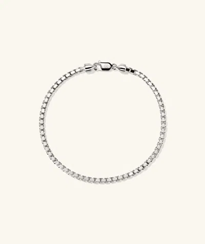 Mejuri Square Box Chain Bracelet In White