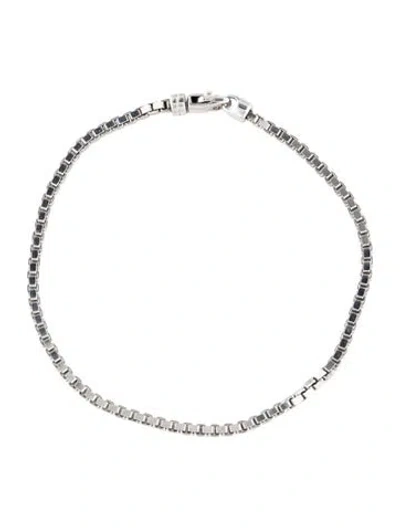 Pre-owned Mejuri Square Box Chain Link Bracelet, 7.75" In Multicolor