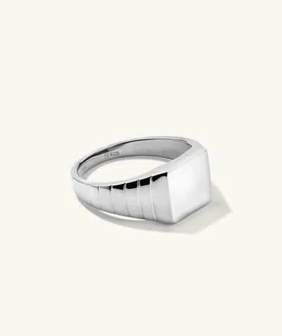 Mejuri Square Signet Ring Silver In Gray