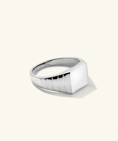 Mejuri Square Signet Ring In White