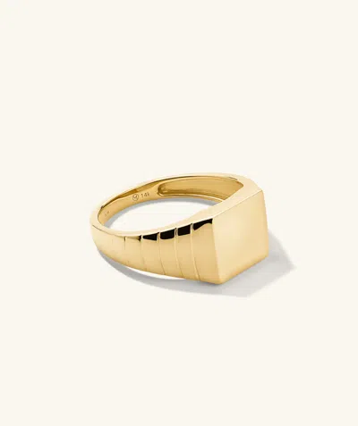 Mejuri Square Signet Ring In Yellow
