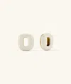 Mejuri Stevie Hoop Links Cream Enamel In Vermeil