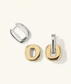 Mejuri Stevie Hoops Mixed Metal In Silver