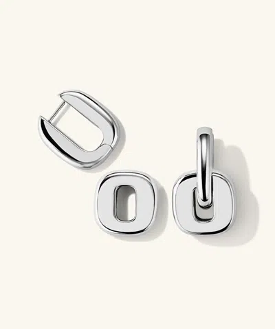 Mejuri Stevie Hoops Silver In Metallic