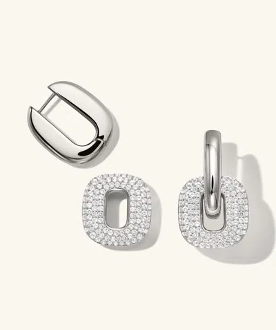 Mejuri Stevie Hoops In White
