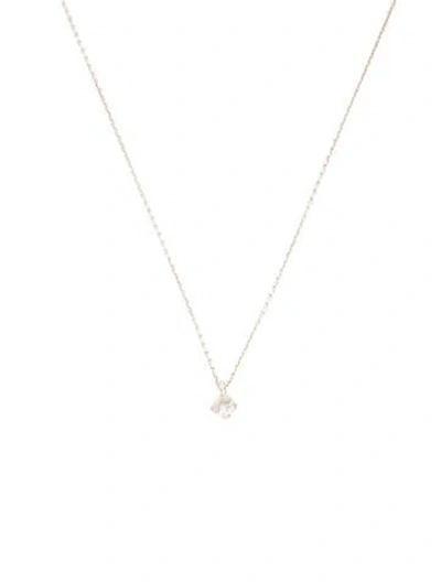 Pre-owned Mejuri Synthetic Colorless Sapphire Necklace W/ Necklace Extender, 18" In Multicolor