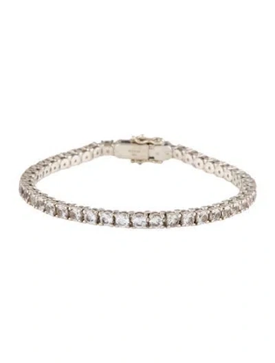 Pre-owned Mejuri Synthetic Sapphire Tennis Bracelet, 6" In Multicolor