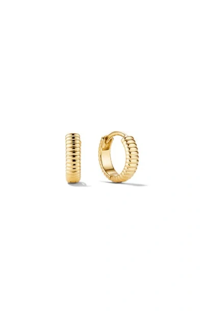 Mejuri Textured Huggie Hoops In Gold