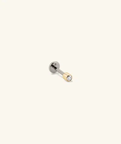 Mejuri Tiny Diamond Stud In Metallic