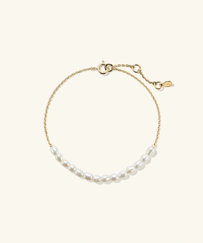 Mejuri Tiny Pearl Bracelet In Vermeil