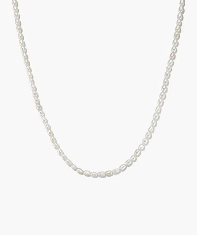 Mejuri Tiny Pearl Necklace In White