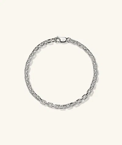 Mejuri Trace Rectangle Chain Bracelet In White