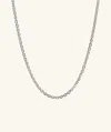 Mejuri Trace Rectangle Chain Necklace In White