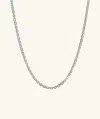 Mejuri Trace Rectangle Chain Necklace In White