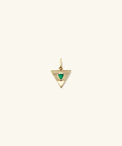 Mejuri Triangle Element Charm In Green