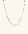 Mejuri Triple Link Paperclip Chain Charm Necklace In Yellow
