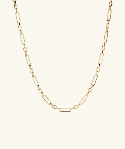 Mejuri Triple Link Paperclip Chain Charm Necklace In Yellow