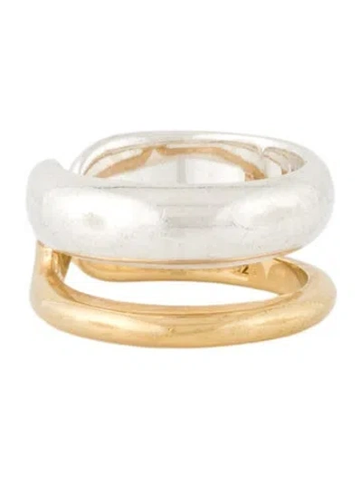 Pre-owned Mejuri Two-tone Duet Mixed Ring In Multicolor