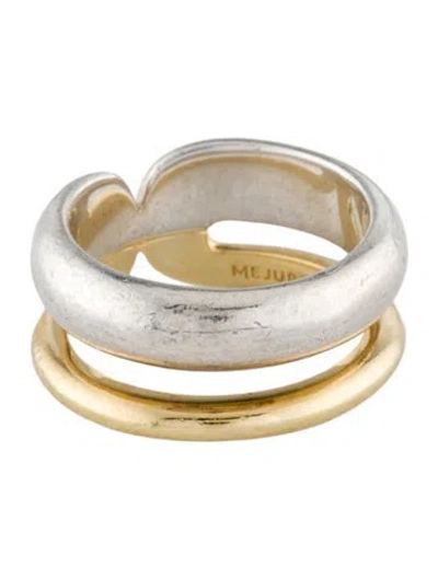 Pre-owned Mejuri Two-tone Duet Mixed Ring In Multicolor