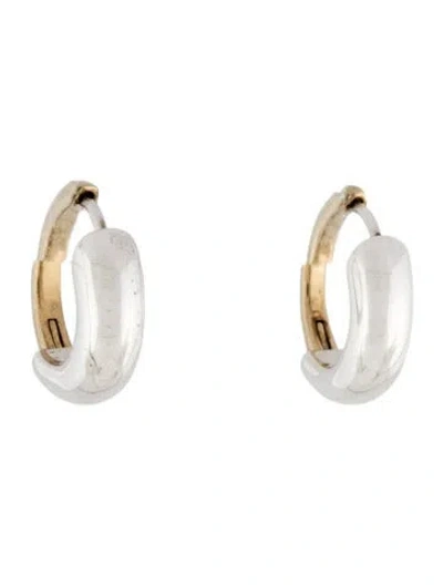 Pre-owned Mejuri Two-tone Hoop Earrings In Multicolor
