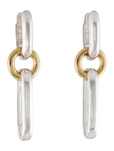 Pre-owned Mejuri Two-tone Mixed Convertible Link Earrings In Multi