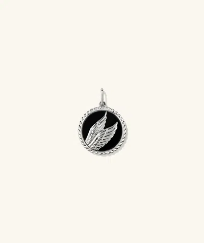 Mejuri Victory Winged Coin Charm Pendant Silver