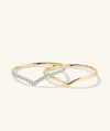 Mejuri Wishbone Stacker Set In White
