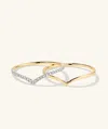 Mejuri Wishbone Stacker Set In White