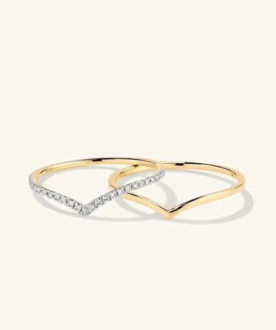 Mejuri Wishbone Stacker Set In White