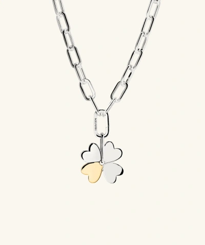 Mejuri X Ganni Clover Charm Necklace In Silver