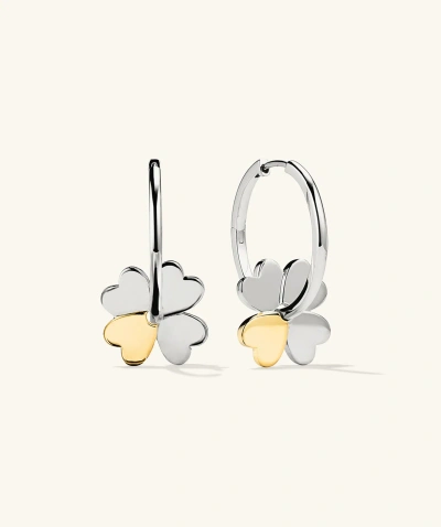 Mejuri X Ganni Clover Convertible Hoops In Silver