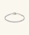 Mejuri Zadie Bezel Lab Grown Sapphire Tennis Bracelet In White