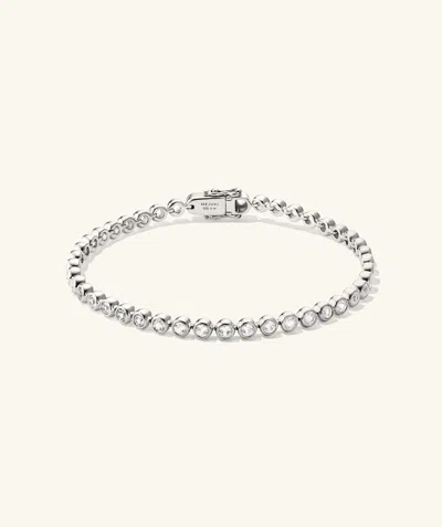 Mejuri Zadie Bezel Lab Grown Sapphire Tennis Bracelet In Metallic