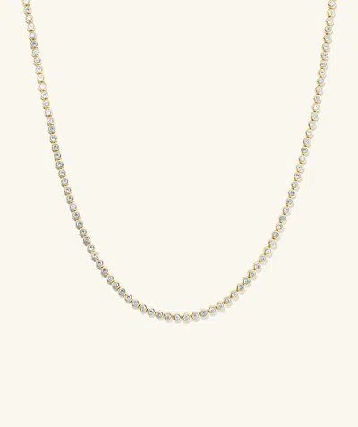 Mejuri Zadie Bezel Lab Grown Sapphire Tennis Necklace